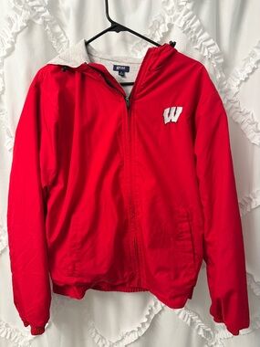 Gear For Sports Red Hooded Zip Jacket with Gray Lining